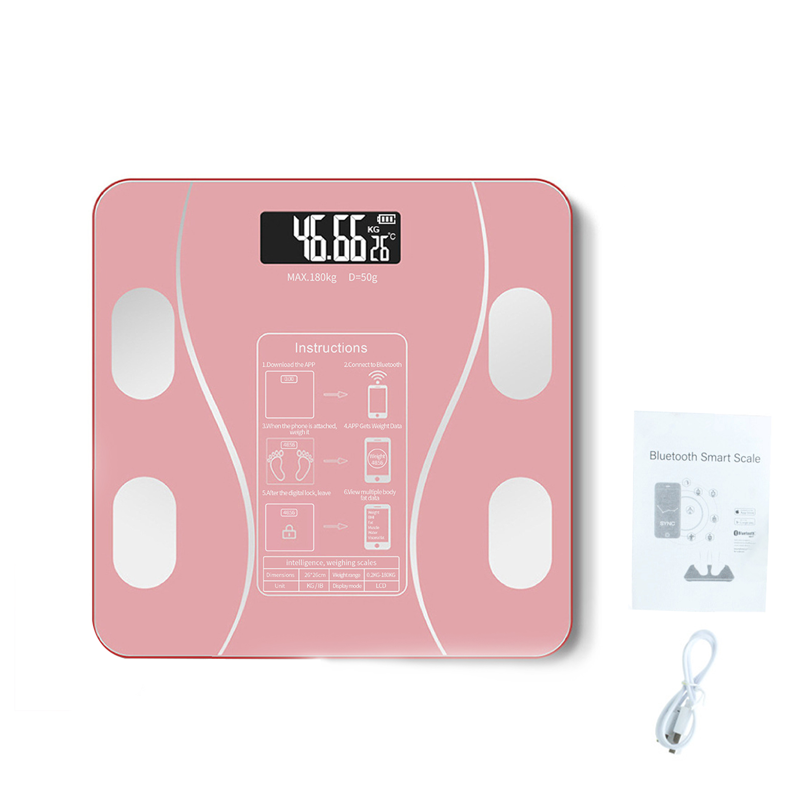 BMI Scale Thickening Glass Shatter Resistant Body Composition Analyzer Scale