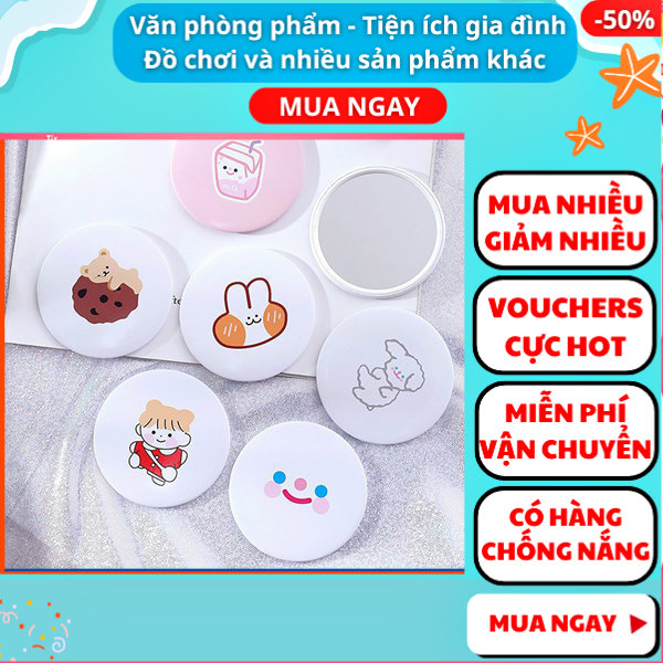 Gương mini tròn hoạt hình xinh xắn , Gương tròn mini bỏ túi , Gương trang điểm mini cầm tay , Gương tròn một mặt mini đáng yêu , Gương trang điểm bỏ túi xinh xắn , Aplusmart