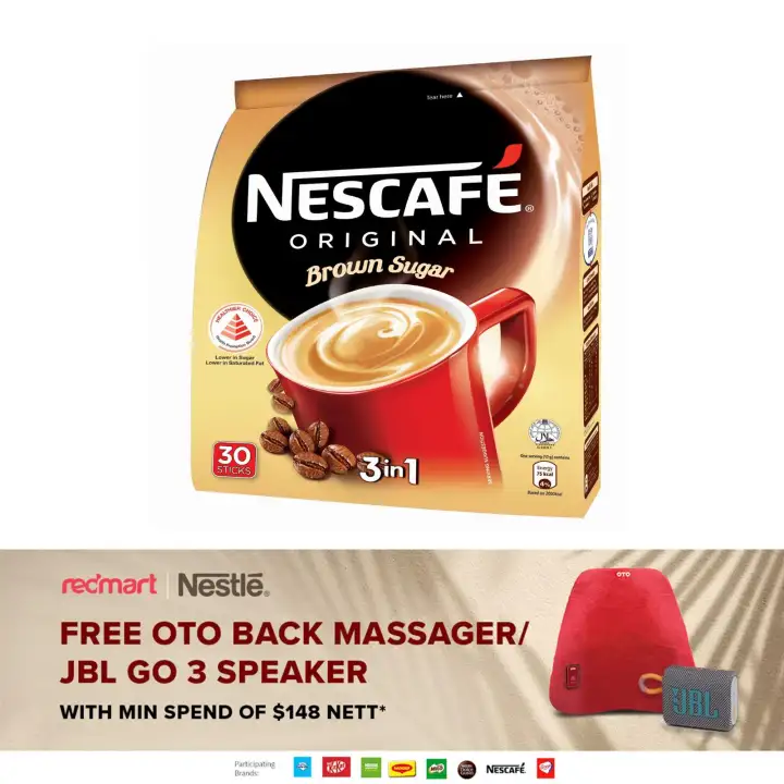 Nescafe Original 3 In 1 Brown Sugar 30s Instant Coffee Lazada Singapore