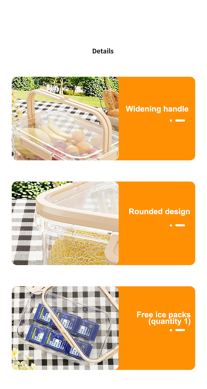 Portable crisper Plastic crisper Portable outdoor picnic box Refrigerator storage box