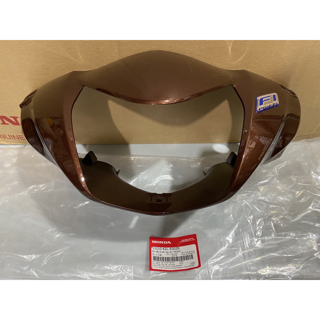 Bộ nắp ốp trước tay lái | ốp đèn pha Vision màu Nâu chính hãng Honda