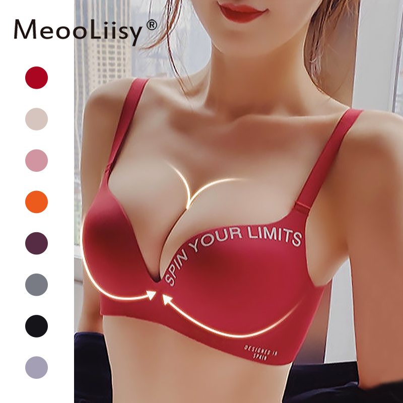MeooLiisy Fashion Seamless Underwear No Wire Deep V Women Lingerie Push Up thumbnail