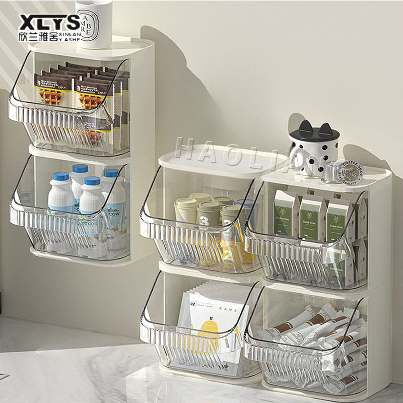 Desktop storage box Transparent wall hanging Coffee bag sorting box Pantry storage box Bar snack storage box