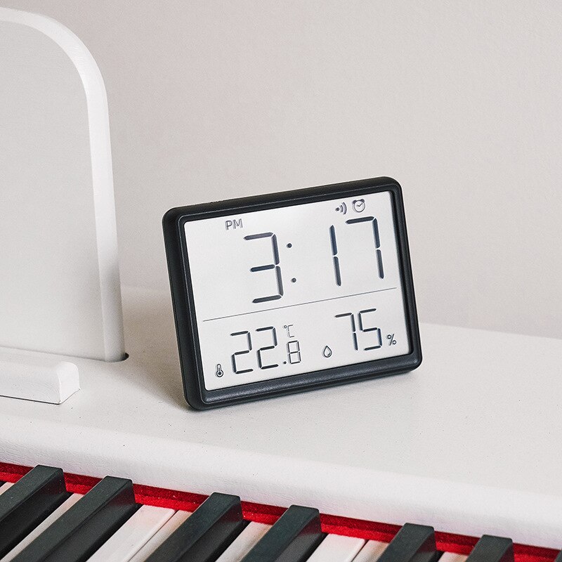 Magnetic LCD Digital Alarm Clock For Refrigerator Large Screen Date Temperature Humidity Display Wall Mounted Kitchen Clocks