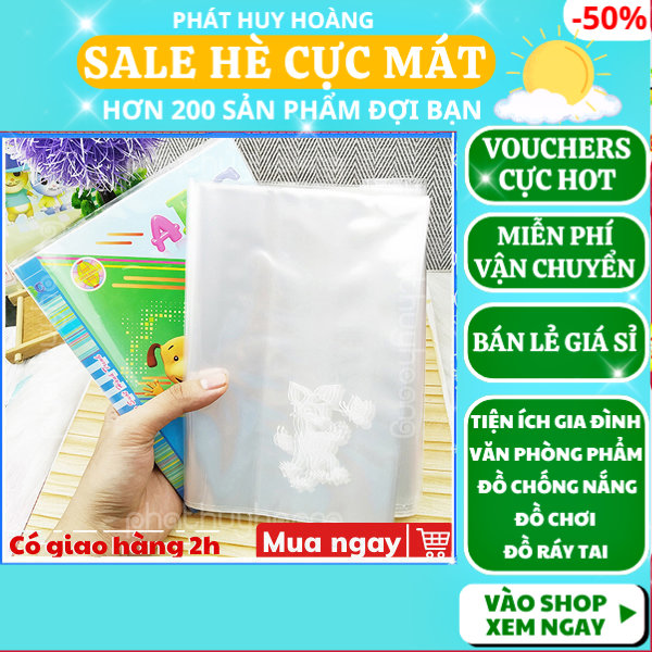Combo 10 - 20 - 50 bao kính bao tập học sinh giá rẻ, bìa bao tập học sinh văn phòng phẩm, bao kiếng trong bọc tập vở học sinh, bọc tập vở học sinh trong suốt, bao tập vở học sinh cấp 1 cấp 2, đồ dùng học tập, Phát Huy Hoàng