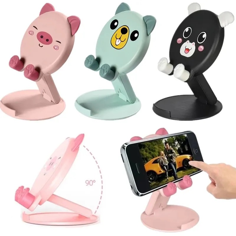 Universal Cute Desktop Mobile Phone Holder Stand for IPhone IPad Adjustable Tablet Foldable Table Cell Phone Bracket Stands