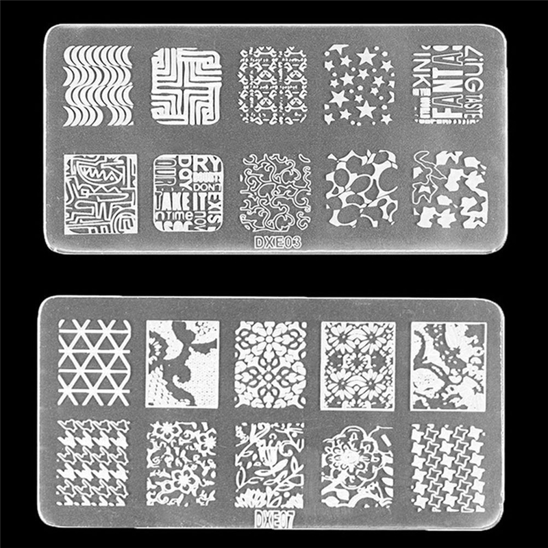 Nail Art Stamp Stencil Stamping Template Plate Set Tool Stamper Design Kit Hot. 