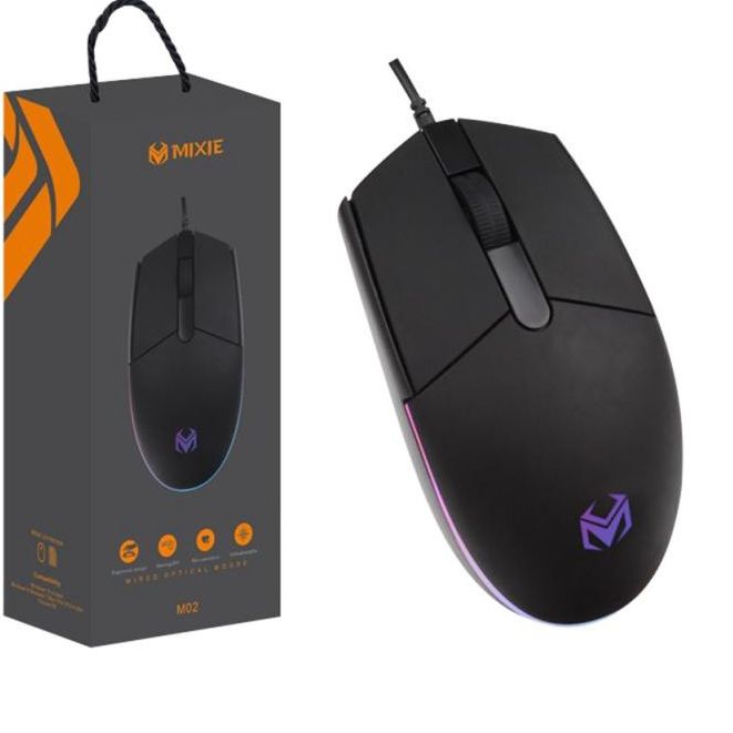 Chuột dây mixie m02 usb - led, chuyên game. chính hãng