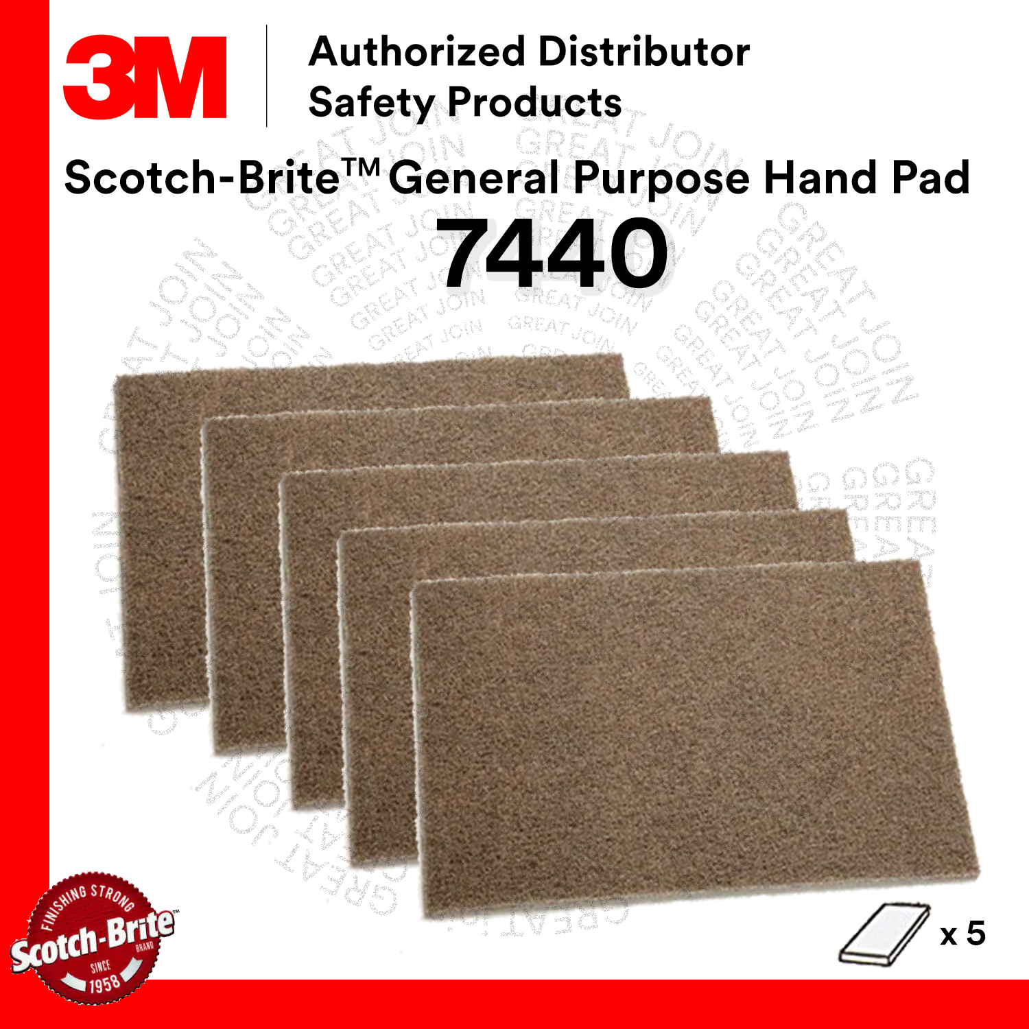 3M 7440 Scotch Brite Heavy Duty Hand Pad / Courser than 7447 / Finishes ...