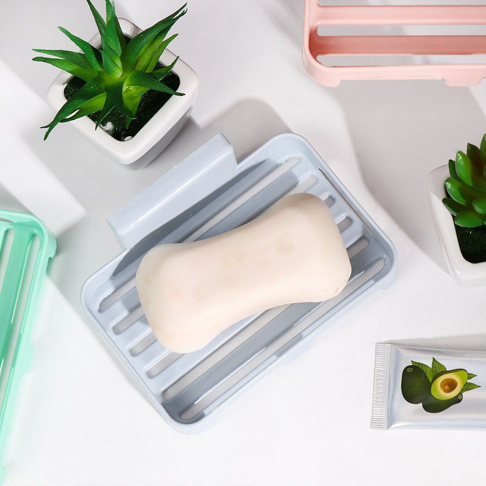 Uijiuha sáng tạo tự dính phòng tắm phụ kiện phòng tắm container kệ gắn tường Đĩa đựng xà phòng Giá đặt xà phòng giá lưu trữ