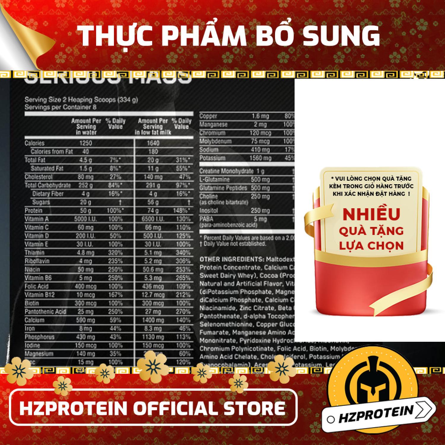 [HCM] SERIOUS MASS - HIGH-QUALITY WEIGHT GAINER WITH VITAMINS FOR WEIGHT GAIN (6 LBS)
