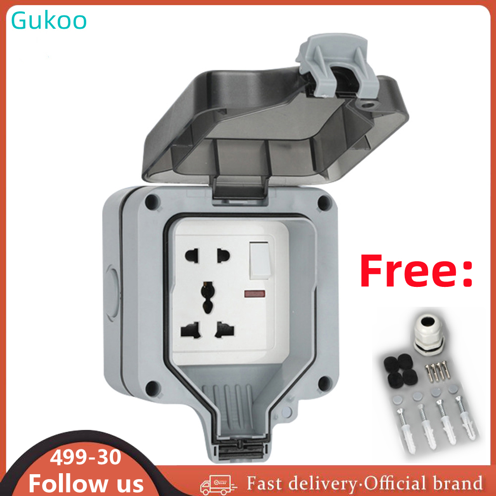 IP66 Weatherproof Waterproof Outdoor Wall Socket 13A Double Universal ...