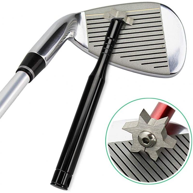 Serciya 6 Cutters (3 U & 3 V) Golf Groove Sharpener Cleaner Fixed Tool, Club Iron Wedge Regrooving Sharpening & Cleaning Kit, V & U Square