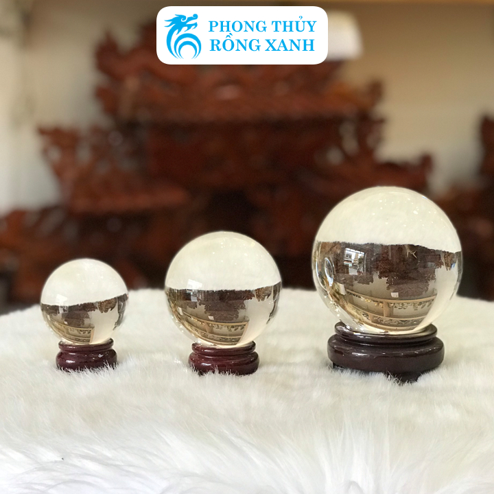 Quả Cầu Phong Thủy Pha Lê Trong Suốt