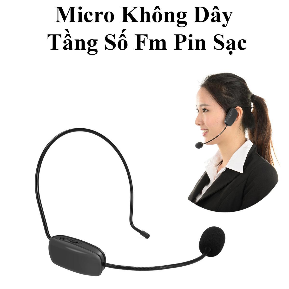 Micro Không Dây Tầng Số Fm Pin Sạc Dùng Cho Máy Trợ Giảng, Amply, Thiết Bị Thu Phát, Mc, Giáo Viên, Giảng Viên