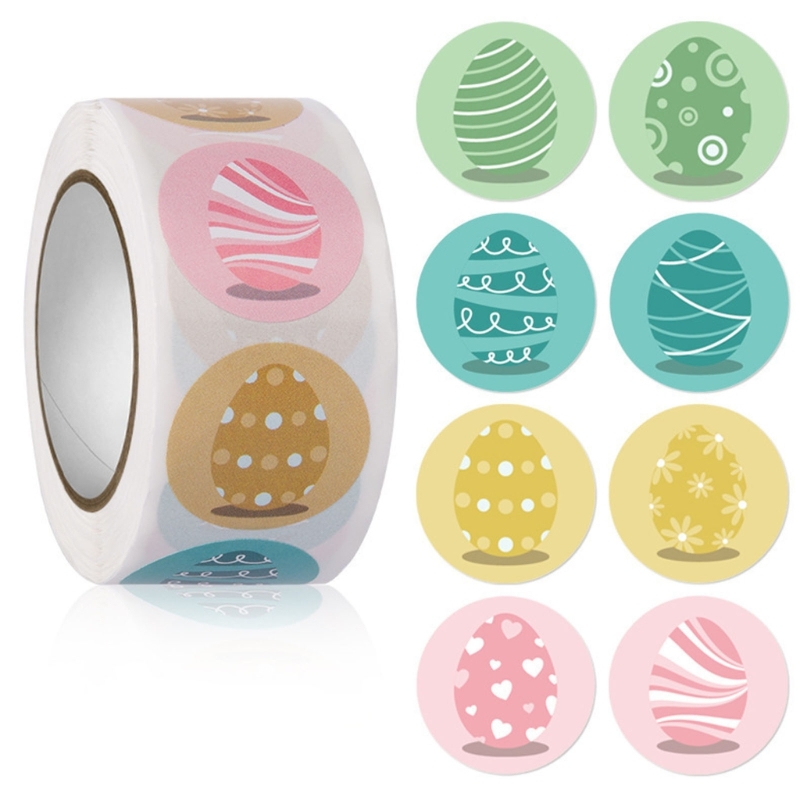 DK 500pcs Happy Easter Sticker for Kids Easter Bunny Egg Gift Sealing Labels Self Adhesive Stickers Spring Party Decoration