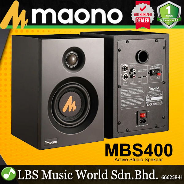 Maono MBS400 25 Watt Active Studio Monitor Speaker with Bluetooth ...