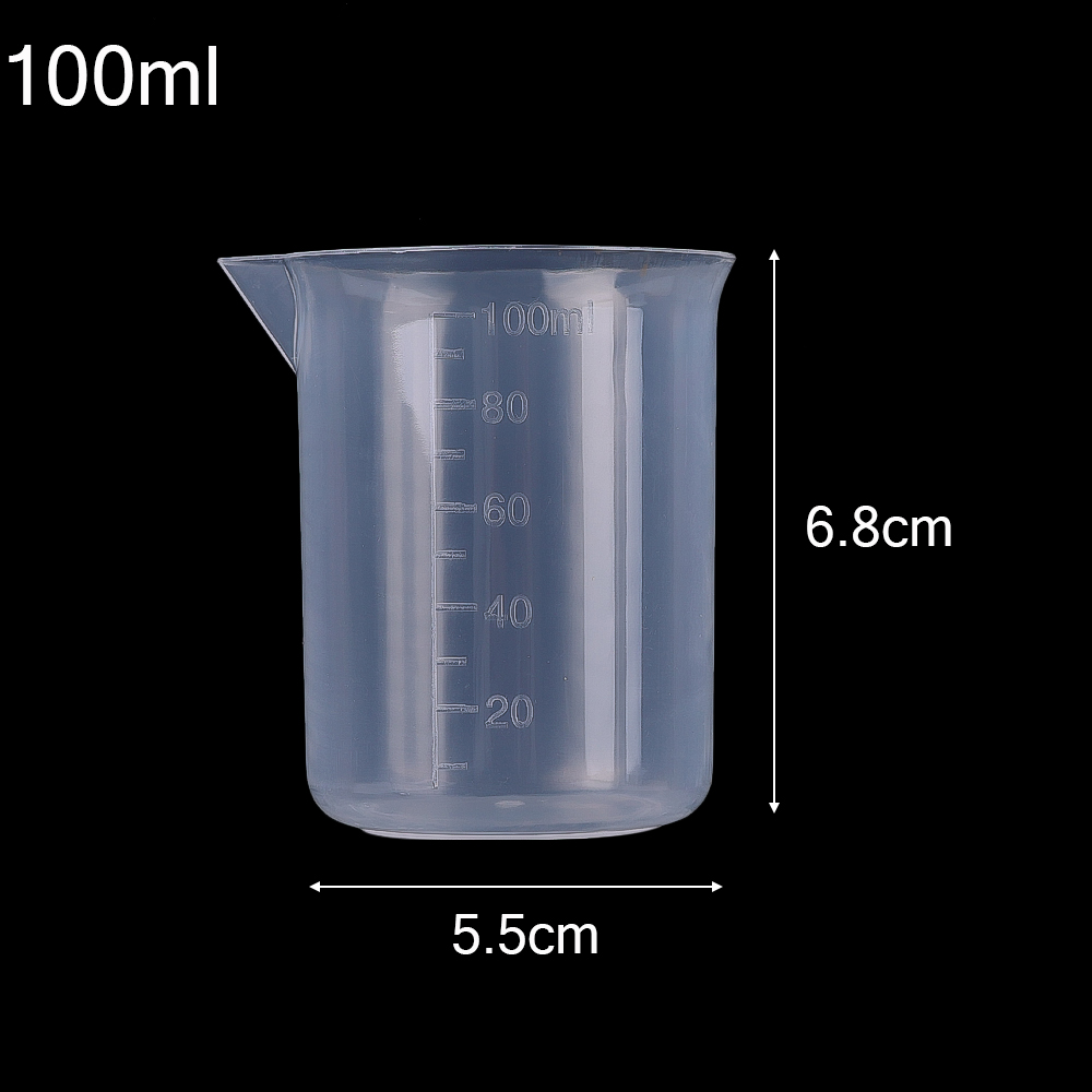 100ml Measuring Cup Baking Tools Transparent Plastic Capacity Container with Scale Thickened Measuring Cup for Laboratory Kitchen Tools