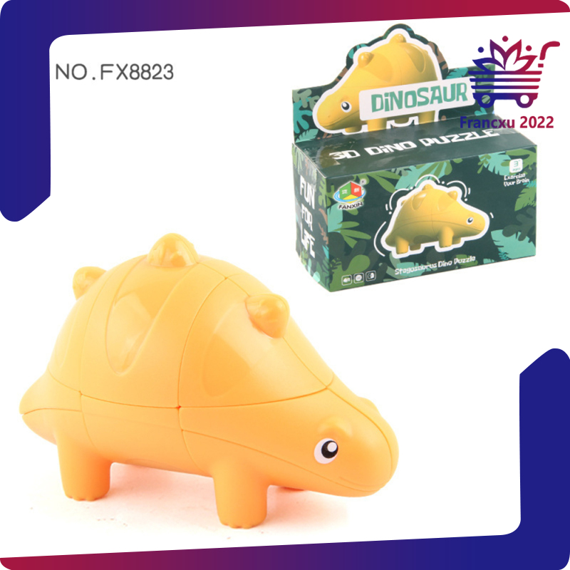 2*2 Stickerless Children Decompression Magic Cube Toy Fun Dinosaur Puzzle Cube