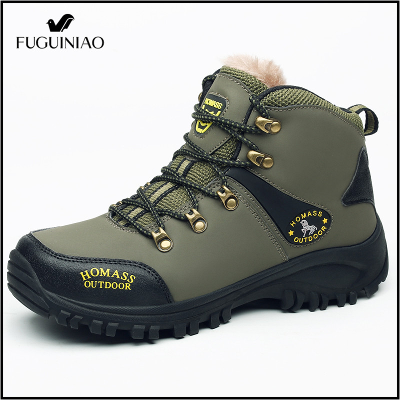 Fuguiniao 2022 New Hiking Shoes Waterproof Boots Outdoor Sports Shoes Snow Boots for Men Hiking Boots Men's Winter Warm Boots（Free Shipping）