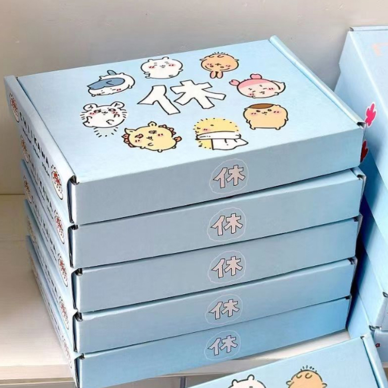 2024 New Miniso Chiikawa Packing Box Pizza Card Collectibles Storage Box Anime Peripheral Gift Box. 