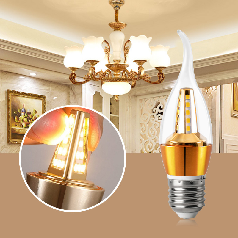 Kingdo E14 E27 Pull Tail Light Bulb 220V Retro Candle Flame