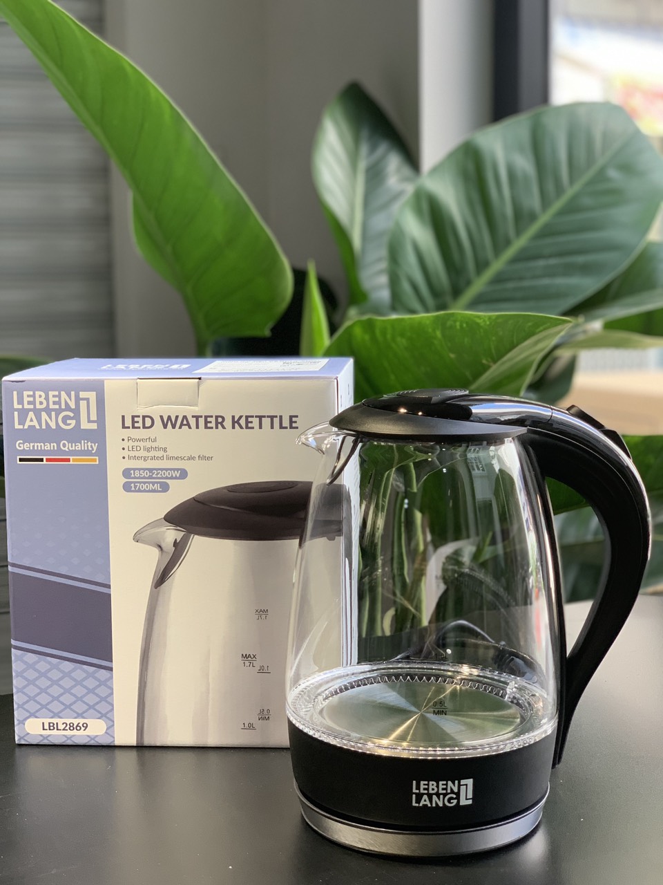 Ấm đun siêu tốc thủy tinh LEBEN LANG 1.7L 2.000W - LBL2869 - Bình đun siêu tốc