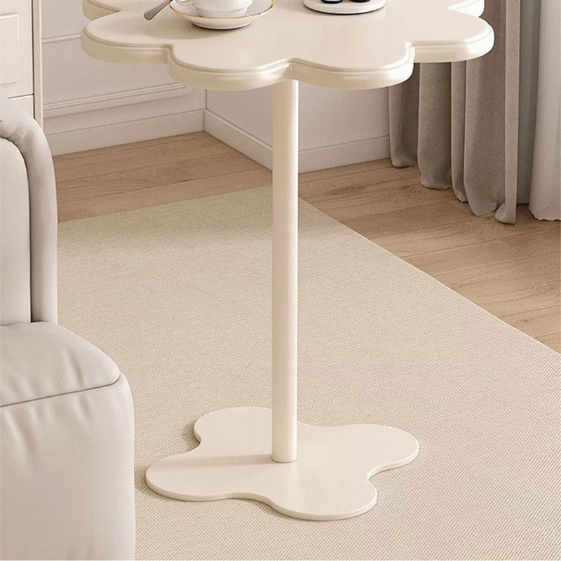 Cream-style sofa side table, white mobile coffee table, mini balcony, wrought iron small table, light luxury corner, creative side table