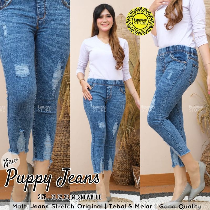 Puppy Jeans PANTS 7/9 SOBEK DEPAN BAWAH 