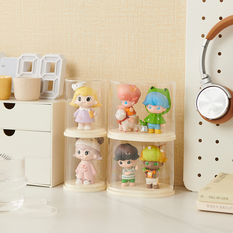 Storage box display stand Desktop dustproof doll display cabinet storage box