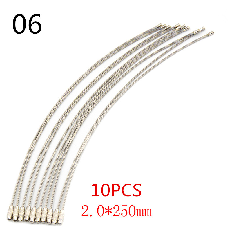 NEW%20%E3%80%90Innovative%20design%E3%80%9110Pcs%2010/20/25cm%20Keychain%20Tag%20Rope%20Stainless%20Steel%20Wire%20Cable%20Loop%20Screw%20Lock%20Gadget%20Ring%20Key%20Keyring%20Circle%20Camps%20Hanging%20Tool%20-%20Image%202