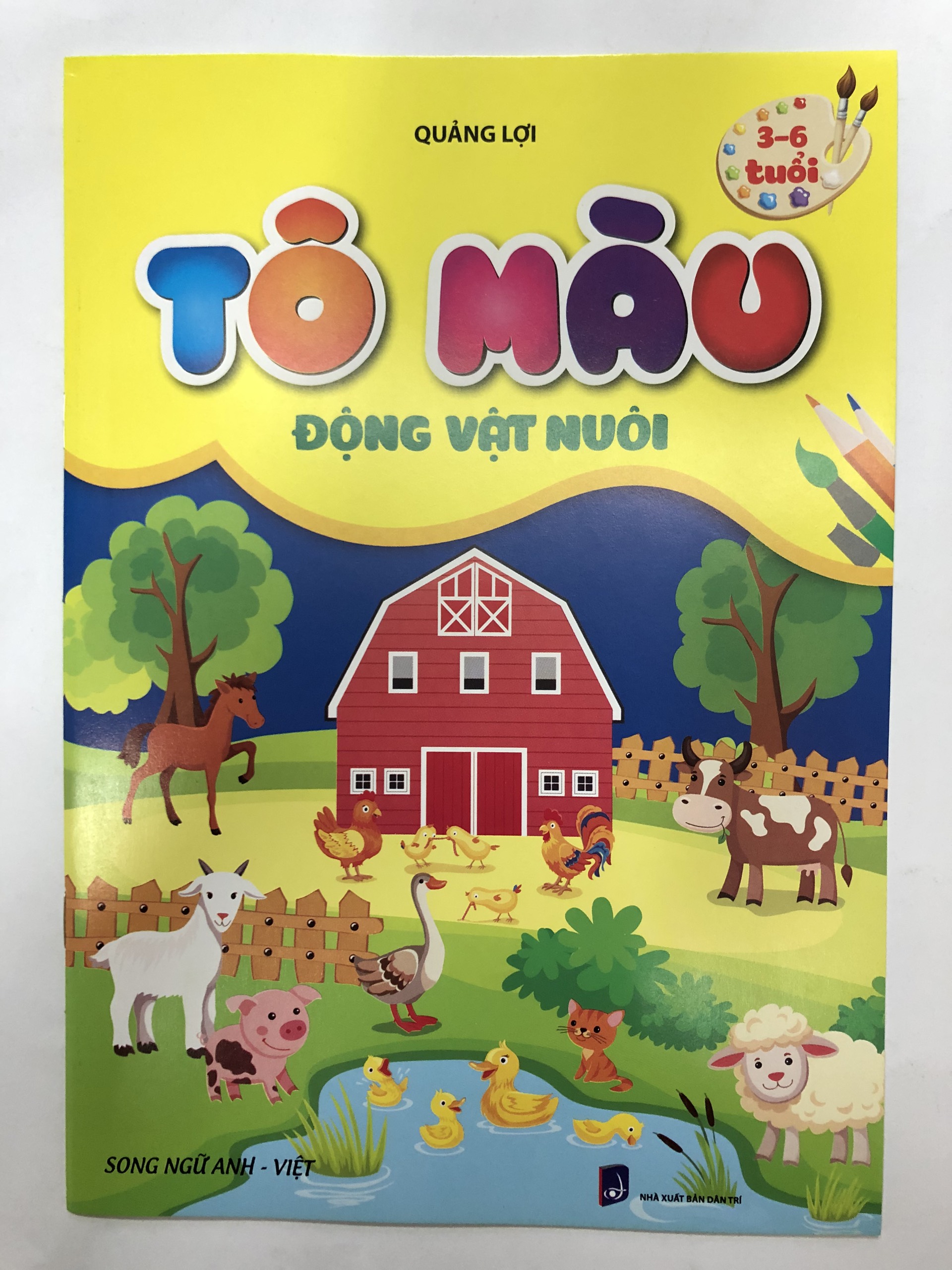 Sách - tô màu động vật nuôi - song ngữ anh việt