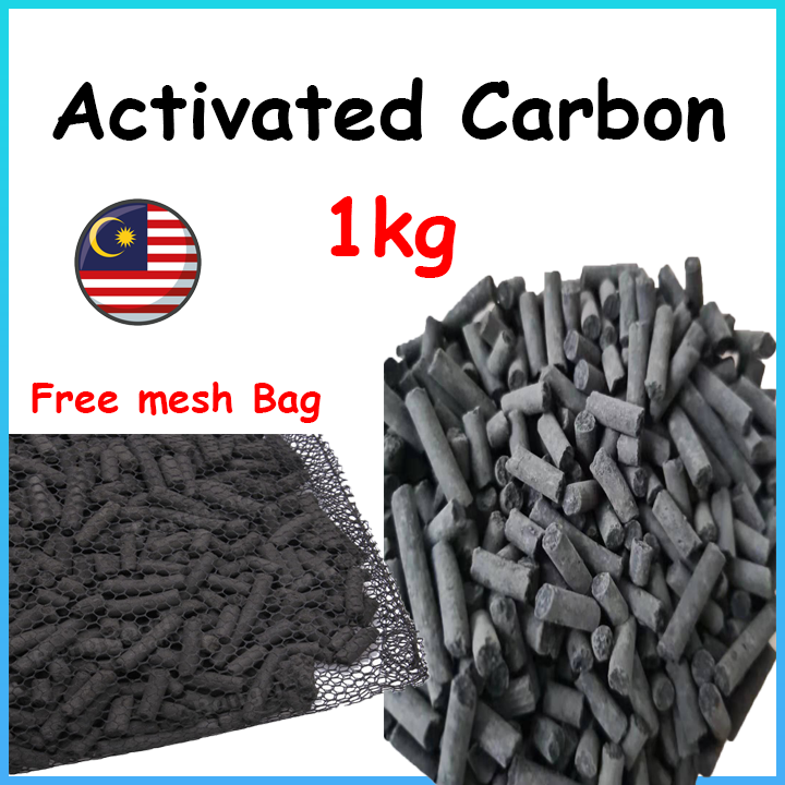 Activated Carbon Aquarium Filter Media With Mesh Bag 1kg [Ready Stock] Lazada