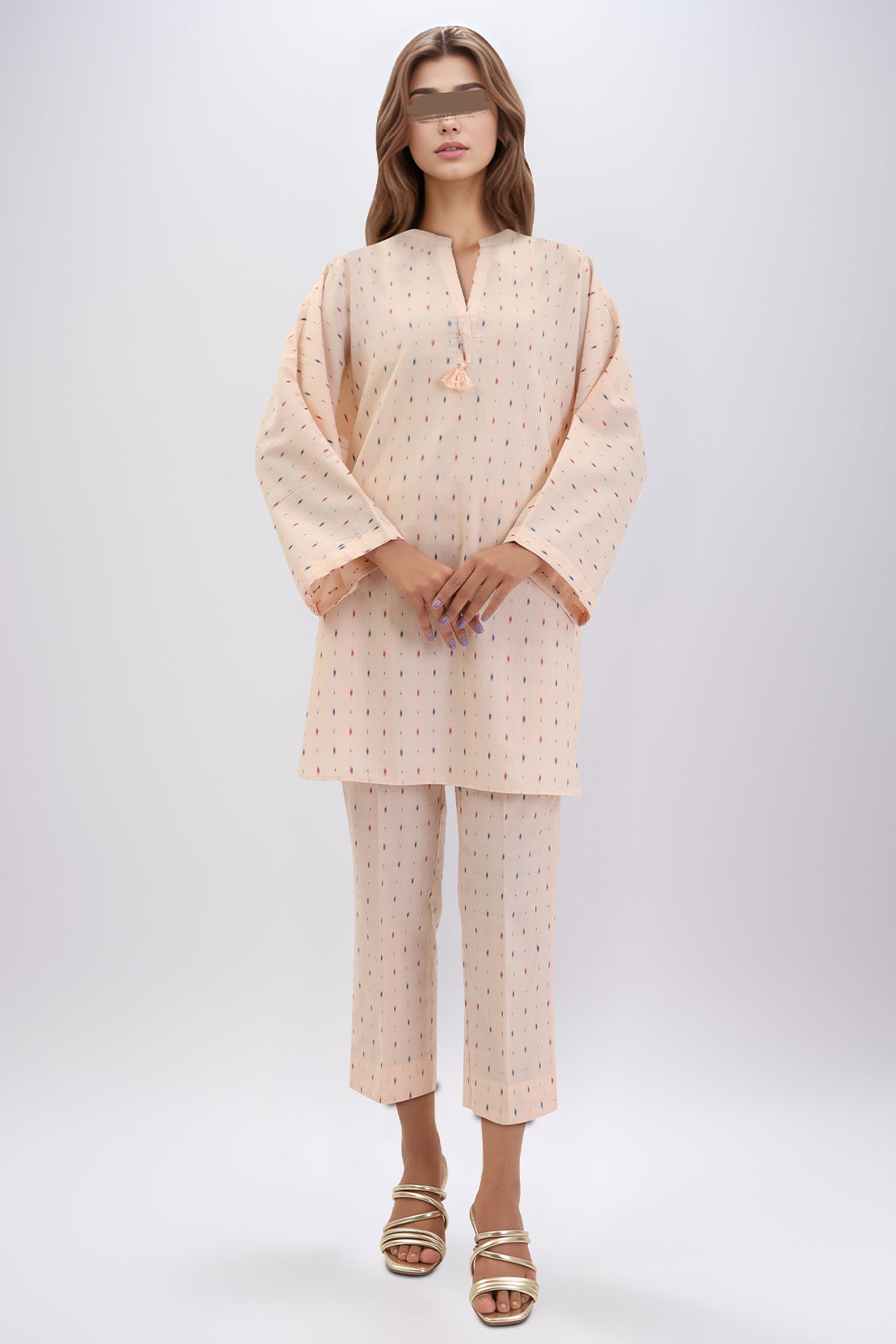 Saya - Cotton Jacquard Stitched 2 Piece (Shirt/Trouser)