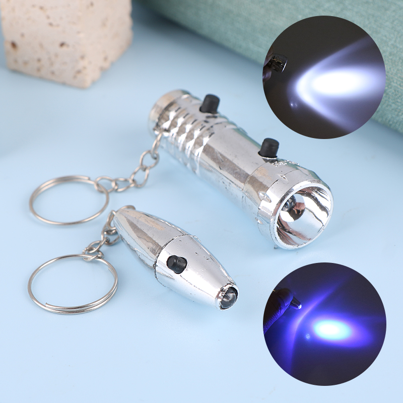 Mini LED Flashlight Keychain Purple Light Blu-ray Flashlight UV Rays ...