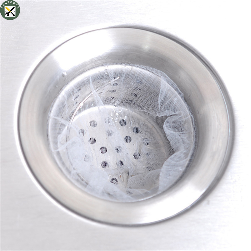 Boupower new！30 Pcs/set Kitchen Sink Drain Hole Mesh Bag Trash Strainer Disposable Garbage Filter