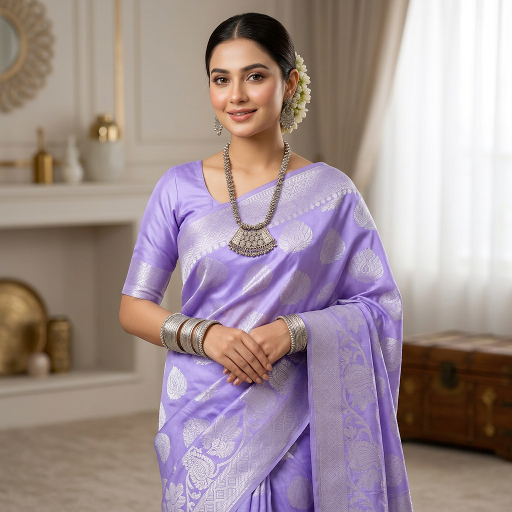 Fashionable Silk Katan Saree Combo Set For Women Girls Student Budget Gift Pack Affordable Elegant Traditional Ethnic Wear Daily Use Party Outfit