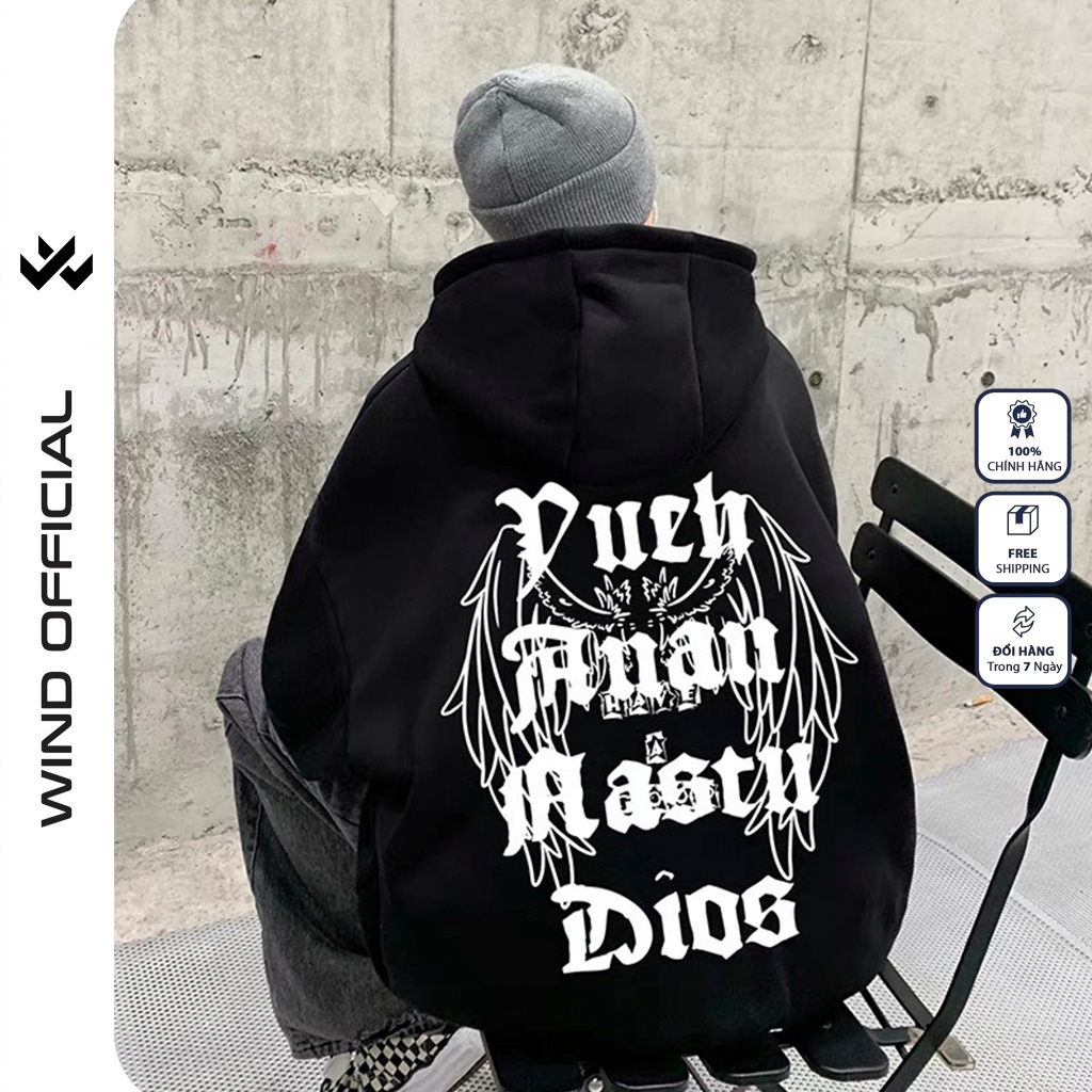 Áo hoodie unisex form rộng WIND WING bản Premium nỉ ngoại nam nữ oversize