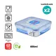 [SG Stock] [Bundle of 2] LocknLock PP Microwave Airtight Stackable Classic Food Container Square 600ML (HPL822*2). 