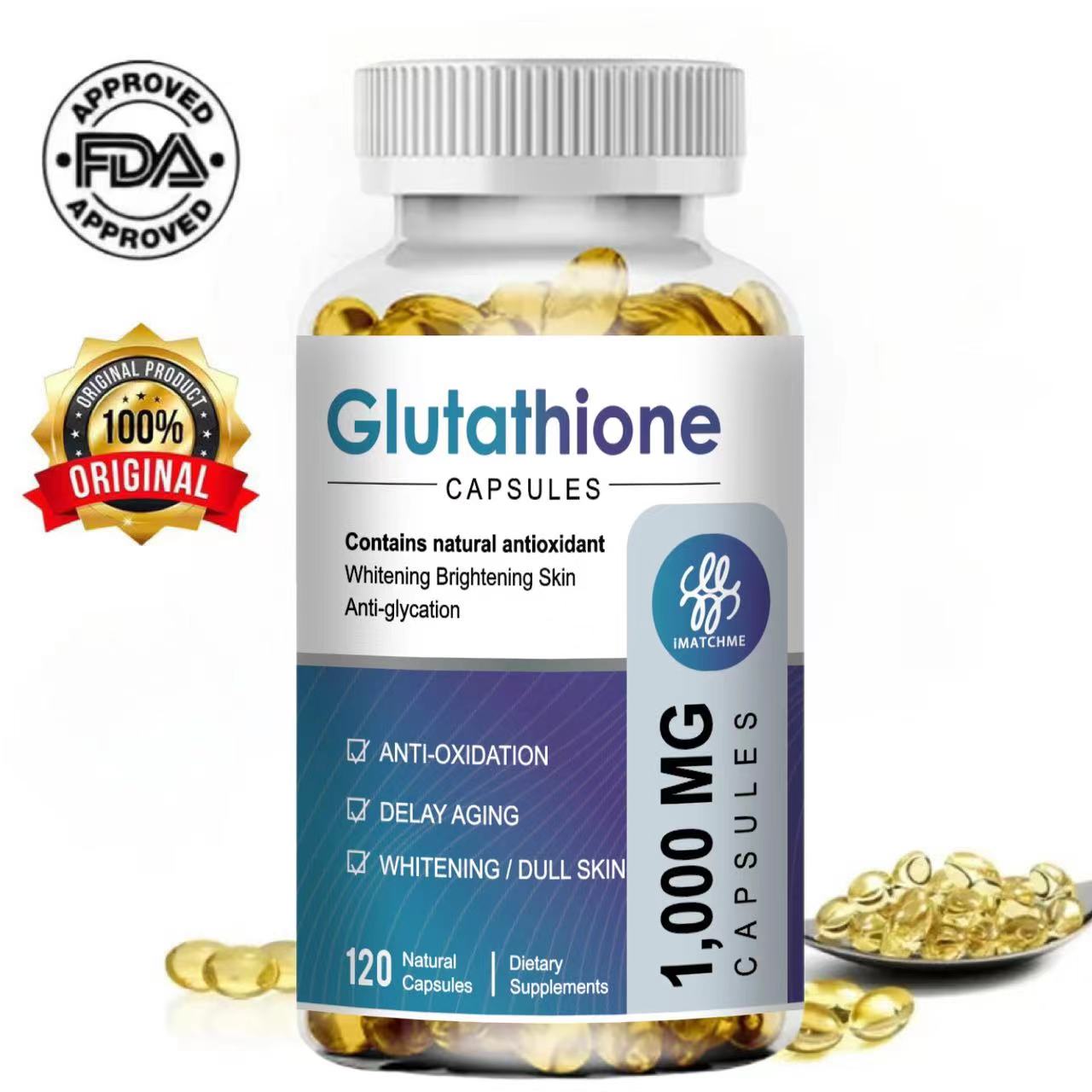 imatchme glutathione fda approved Capsule 400mg Anti Aging Skin Whitening Capsules Vitamins C Beauty Supplement Boosting Immune System Skin Glow with Glutathione Supplement - Lazada iMATCHME Liposomal Glutathione 1000mg Liquid