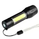 Mini LED Flashlight COB Reader Lamp Zoomable Pocket Penlight Adjustable Focus Torch Light USB Rechargeable Lamp with 3 Light Modes for Camping Hiking. 