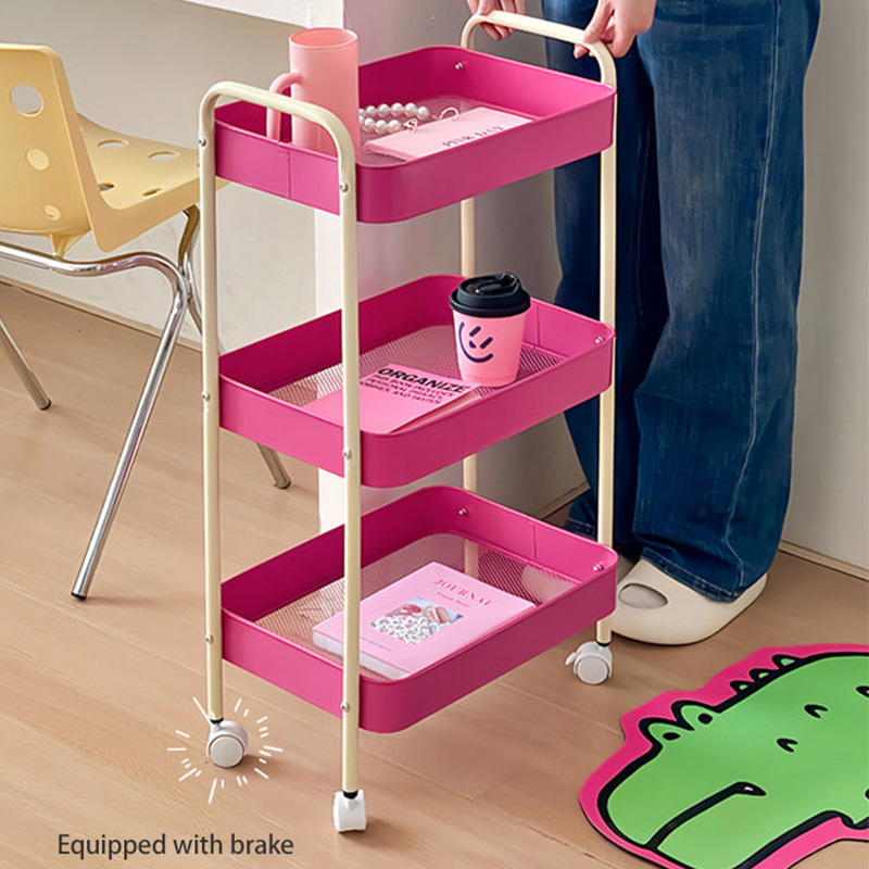Storage trolley essential household floor-standing storage rack multi-layer kitchen mobile storage snacks living room bedroom dormitory