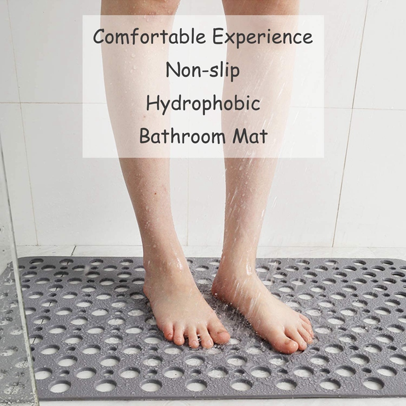 Non Slip Bath Mat Anti Mould Shower Mats TPE Bathroom Bathtub Mat Floor ...