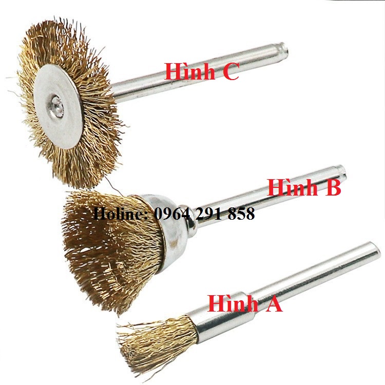 Chổi đồng đánh gỉ và làm sạch chổi chụm, chổi đồng xòe các kiểu cán 3mm