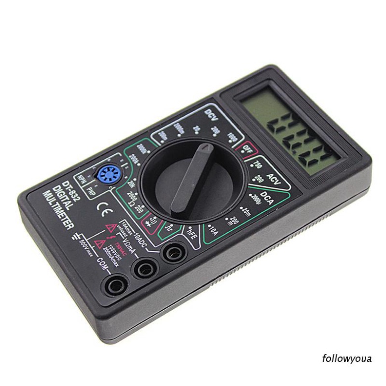 Professional DT832 Digital Multimeter LCD for DC AC Voltmeter Ammeter Ohm Tester