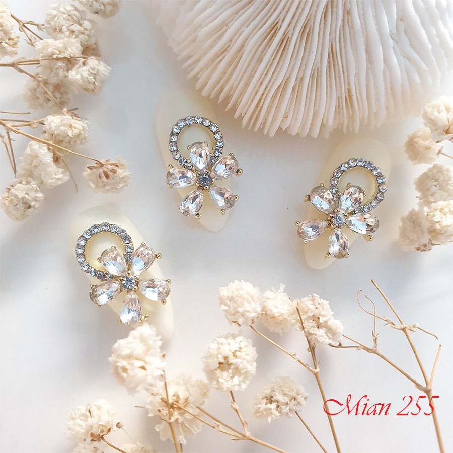 Charm hoa tròn charm nail gắn móng đính móng trang trí móng tay nghệ thuật cao cấp MIAN