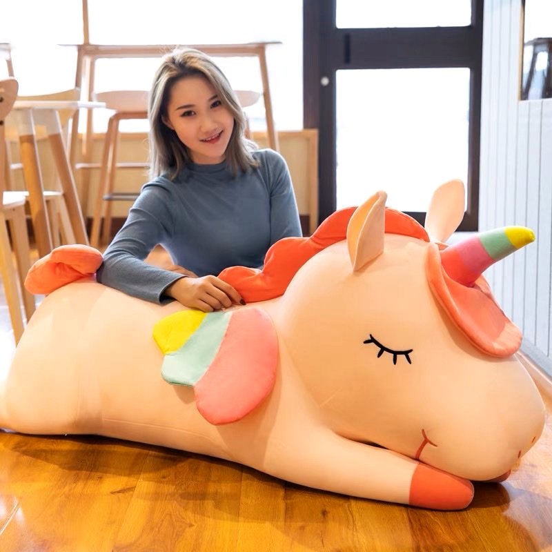 Gấu bông kì lân unicorn ngựa 1 sừng ngựa pony size lớn vải miniso hàn quốc