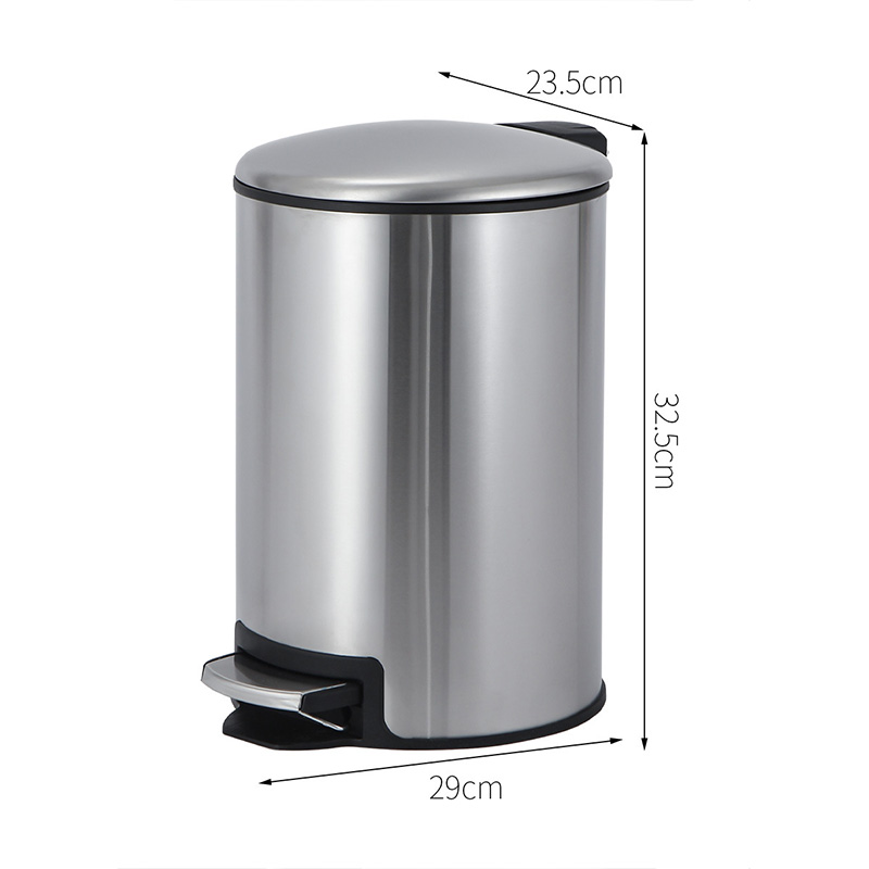Square living room trash can household kitchen covered trash basket stainless steel pedal trash can