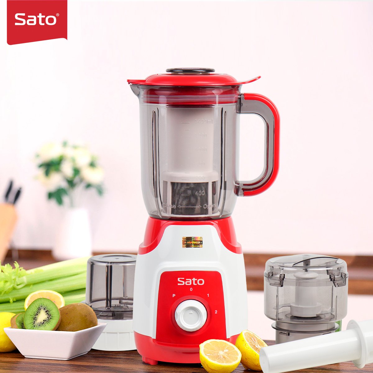Máy xay sinh tố 3 cối 1.4L Sato MX4306B