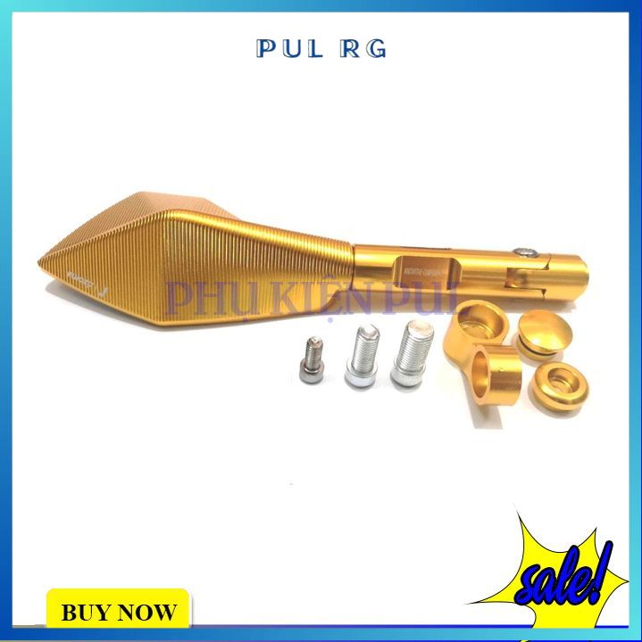 Gương chiếu hậu xe máy rizoma 5 cạnh loại 1 full cây màu vàng giá 1 cái trái